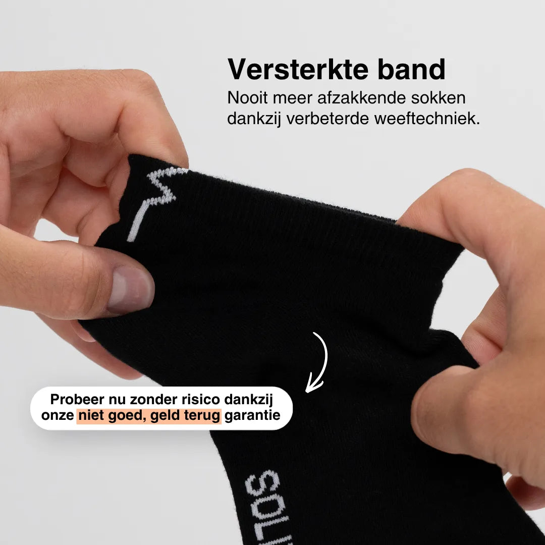 Strumpor som aldrig glider ner (vit/svart)